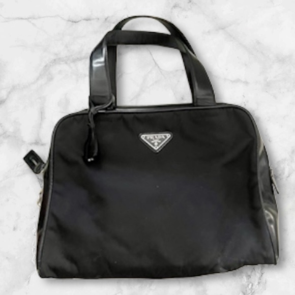 Prada Tessuto Nero Nylon + Leather Satchel Black + Authenticity Card + Dust bag - Picture 3 of 13